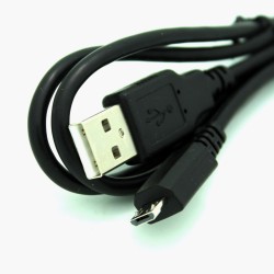 USB Type-A to Micro Type-B 2.0 Cable - 5-Pin, 28/28AWG, Black, 3ft 