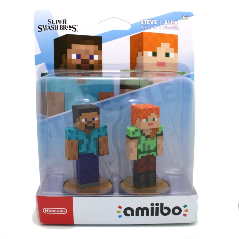 Minecraft Steve and Alex 2-pack Amiibo Nintendo Super Smash Bros