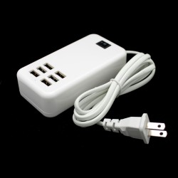 6 Port USB Wall Charger with Switch