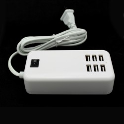 6 Port USB Wall Charger with Switch