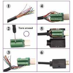 HDMI Plug to Terminal Block Breakout