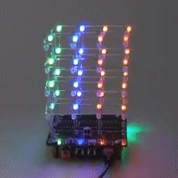3D LED Cube Kit: 4x4x4