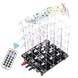 3D LED Cube Kit: 4x4x4