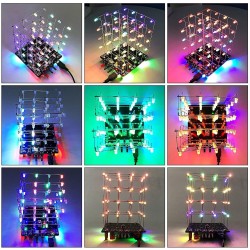 3D LED Cube Kit: 4x4x4 RGB with Remote and Music