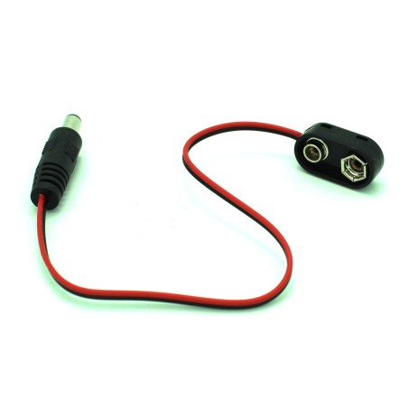 Heavy Duty Arduino Battery Adapter 9V Battery Clip with 5.5 mm/2.1 mm Plug