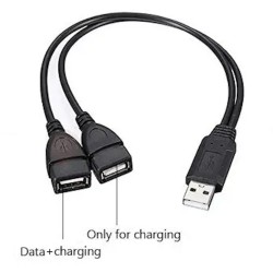 USB Splitter: 1 Male to 2 Female