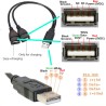 USB Splitter: 1 Male to 2 Female