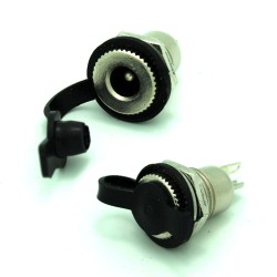 Durable 5.5x2.1mm Weatherproof Round Panel Mount DC Jack with Rubber Plug