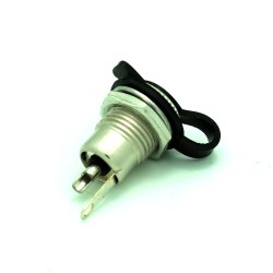 Durable 5.5x2.1mm Weatherproof Round Panel Mount DC Jack with Rubber Plug