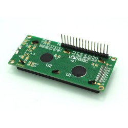 Soldered 16x2 LCD Module with White Text and Blue Backlight)