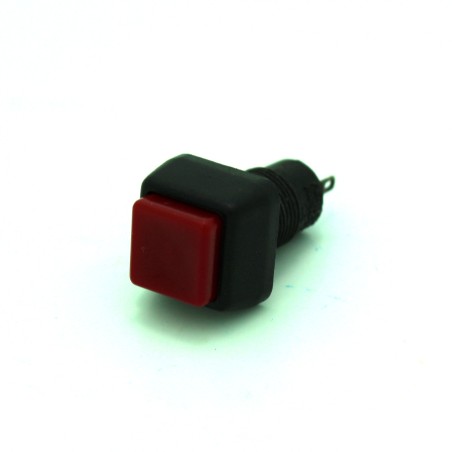 Square Red Button 10mm (ON)-OFF Push Button Switch - SPST, Momentary