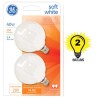 Candelabra Base GE Soft White 40 Watt G16.5 Incandescent Globe 2-Pack