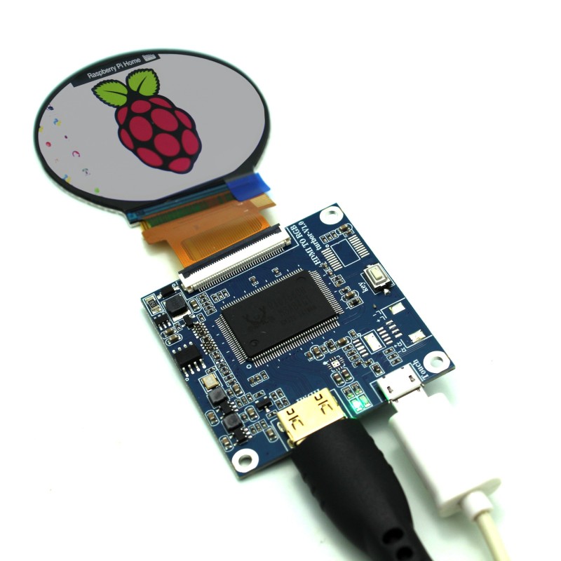 Round HDMI RGB-666 TTL TFT Display - 2.1" 480x480 with PCB Combo