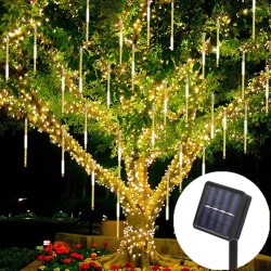 Icicle Lights Outdoor LED Solar 8 Icicles with Solar Panel 192 LEDs