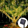 Icicle Lights Outdoor LED Solar 8 Icicles with Solar Panel 192 LEDs