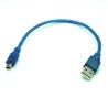 Mini USB Cable 1ft / 12 inches Blue Data and Power