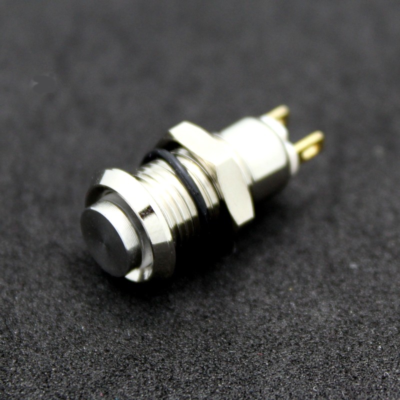 Metal Button Switch - Latching 8mm ON/OFF 2 Pin Small Round Pushbutton