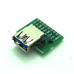 Female USB 3.0 Breakout Board Blue USB to DIP 2.54mm
