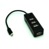 4 Port USB Hub with ON/OFF switch and Micro USB Plug