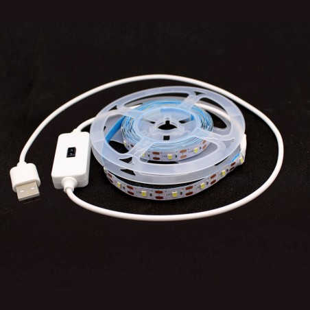 Touch Free Wave ON/OFF Sensor Cool White USB Powered LED Strip - 9.8ft