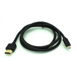 Micro HDMI D/Male to HDMI A/Male Cable - 3.28ft 1m