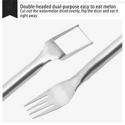 Watermelon Slicer Cutter, 2-in-1 Fork Stainless Steel Fruit Cutting Tool