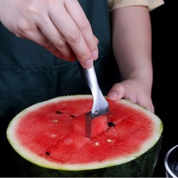 Watermelon Slicer Cutter, 2-in-1 Fork Stainless Steel Fruit Cutting Tool