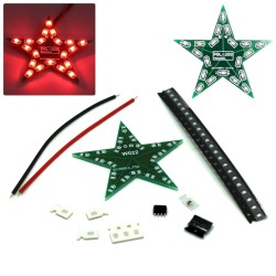 SMD Red Star LED Soldering Kit SMT Christmas Decoration Electronic Ornament
