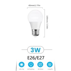 LED Small Light Bulb - 40W Equivalent 6W E27 1.7 inch Diameter