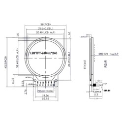 Round SPI TFT Display - 1.28" 240x240 IPS LCD Display Screen Module DC3.3V