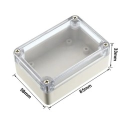 Clear Top ABS Project Box: 3.3" x 2.3" x 1.3"