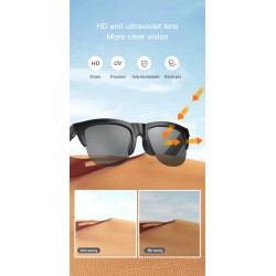 Bluetooth Smart Sunglasses with Touch Sensor Button and Built-In Speakers Microphone