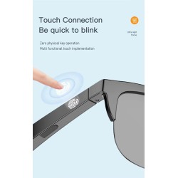 Bluetooth Smart Sunglasses with Touch Sensor Button and Built-In Speakers Microphone