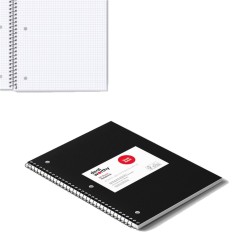 Dealworthy Graph Notebook for Math Spiral Black Quad Rule 80 Sheet