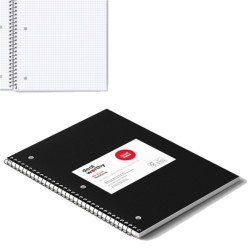 Dealworthy Graph Notebook for Math Spiral Black Quad Rule 80 Sheet
