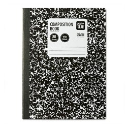 Pen+Gear Composition Book 80 Sheets Wide Ruled School Black and White Marble Notebook