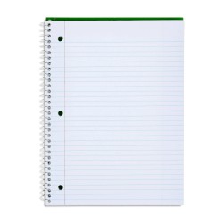 Pen+Gear 1 Subject Spiral Notebook Green College Ruled 70 Sheet