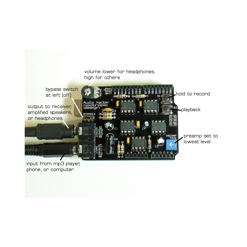 Audio Hacker Shield Kit for Arduino