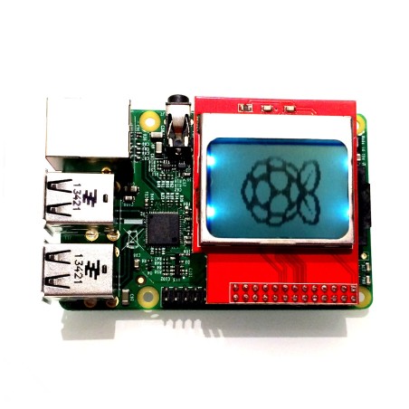 Raspberry Pi A+ / B+ Monochrome LCD Shield: Nokia PCD8544 
