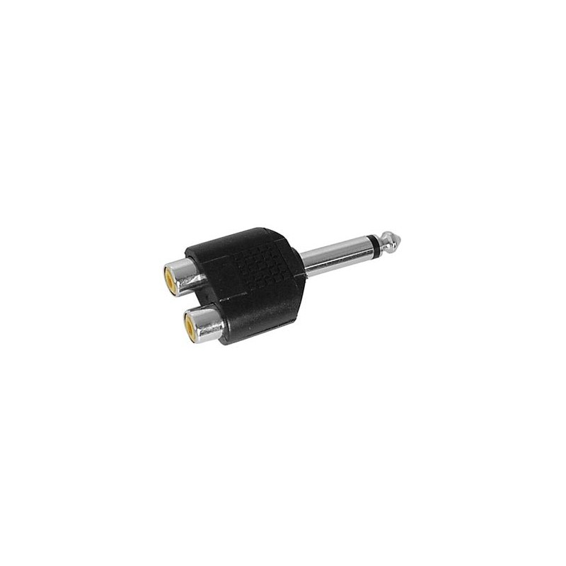 Dual RCA to 1/4" (6.35mm) Adapter Mono
