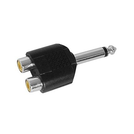 Dual RCA to 1/4" (6.35mm) Adapter Mono
