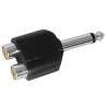 Dual RCA to 1/4" (6.35mm) Adapter Mono