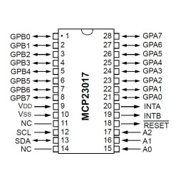 MCP23017 Pinout