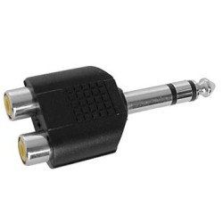 Dual RCA to 1/4" (6.35mm) Adapter Stereo