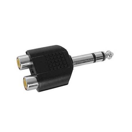 Dual RCA to 1/4" (6.35mm) Adapter Stereo