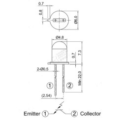 NPN Visible Light Phototransistor: 3DU5C