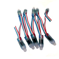 12mm Diffused Thin Digital RGB LED Pixels (Strand of 10) - WS2801