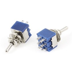 Metal Toggle Switch: DPDT 6 Pin