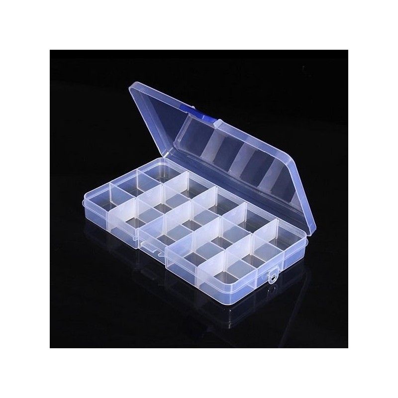 15 Compartment Electronics Storage Box
