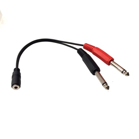 Female Stereo 1/8" to Dual Male Mono 1/4"